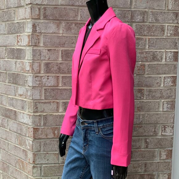 Avec Les Filles Notched Lapel Cropped Brazer Sz S NWOT - Picture 8 of 16